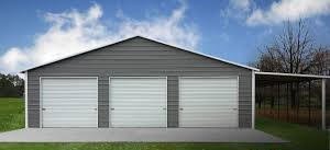 three bay garage with carport